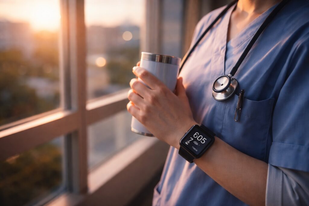 夜明けの看護師　手元